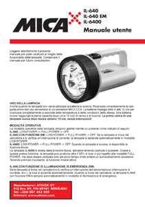 MANUALE Lampada MICA a LED Portatile IL640