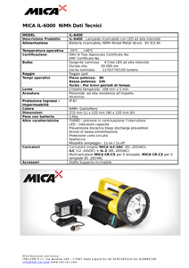 SCHEDA LAMPADA MICA RICARICABILE INDUSTRIA IL6000 Turbo alta potenza